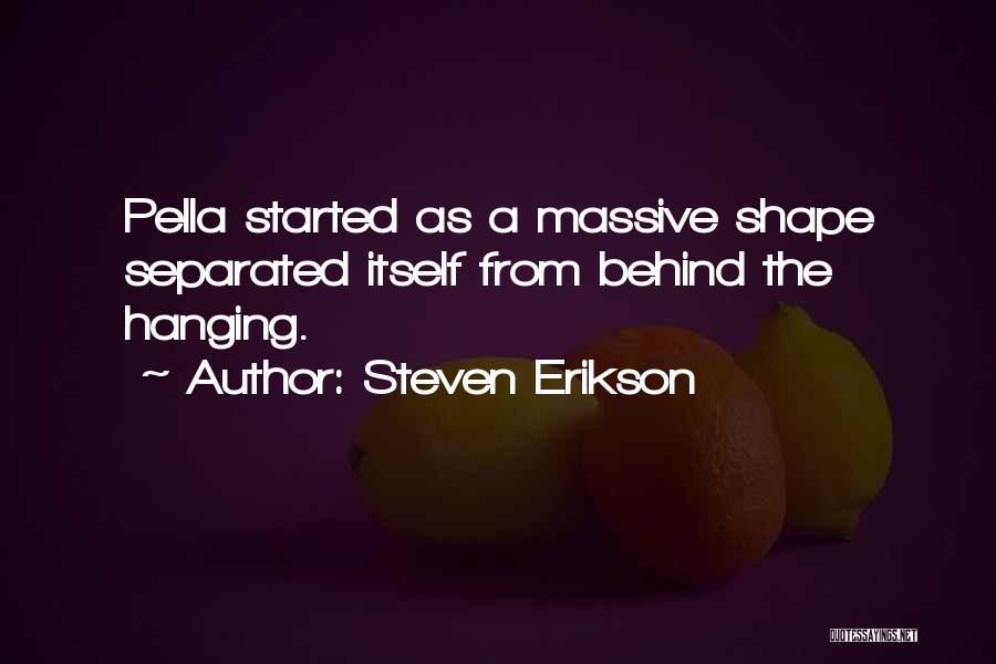 Steven Erikson Quotes: Pella Started As A Massive Shape Separated Itself From Behind The Hanging.