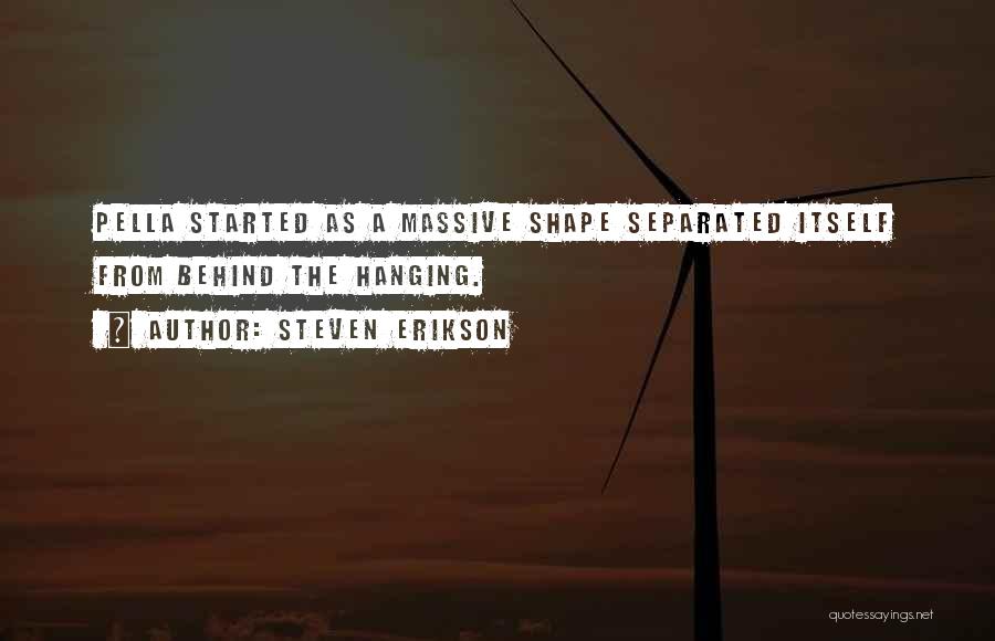 Steven Erikson Quotes: Pella Started As A Massive Shape Separated Itself From Behind The Hanging.