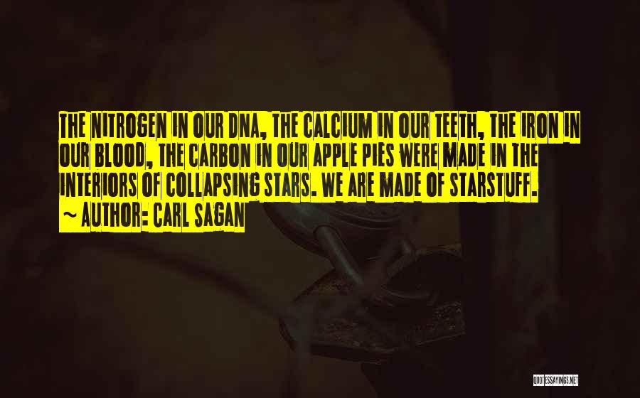 Carl Sagan Quotes: The Nitrogen In Our Dna, The Calcium In Our Teeth, The Iron In Our Blood, The Carbon In Our Apple