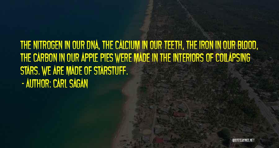 Carl Sagan Quotes: The Nitrogen In Our Dna, The Calcium In Our Teeth, The Iron In Our Blood, The Carbon In Our Apple