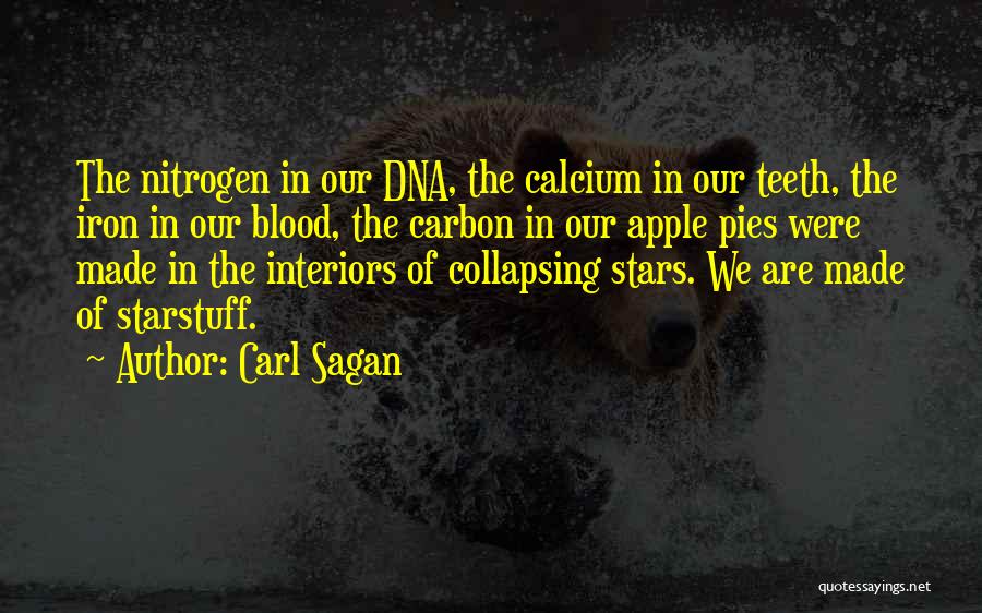 Carl Sagan Quotes: The Nitrogen In Our Dna, The Calcium In Our Teeth, The Iron In Our Blood, The Carbon In Our Apple