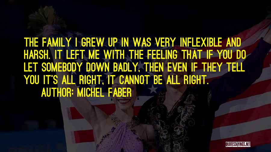 Michel Faber Quotes: The Family I Grew Up In Was Very Inflexible And Harsh. It Left Me With The Feeling That If You