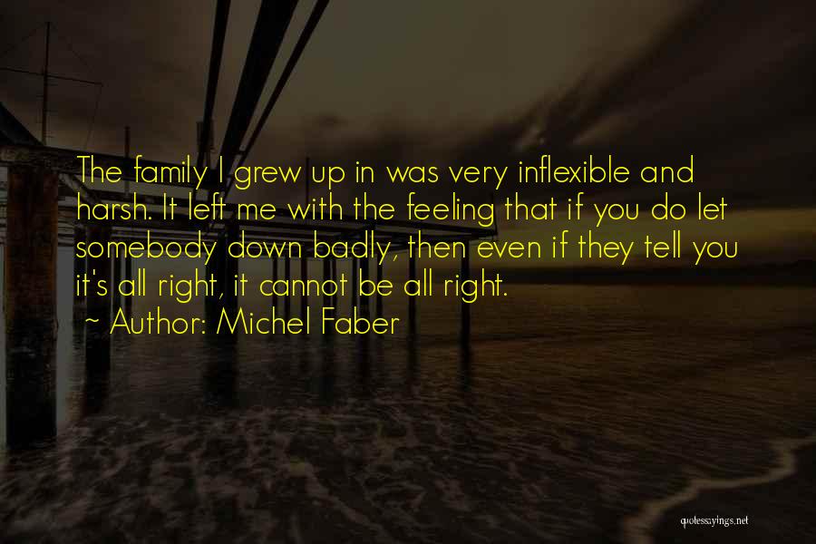 Michel Faber Quotes: The Family I Grew Up In Was Very Inflexible And Harsh. It Left Me With The Feeling That If You