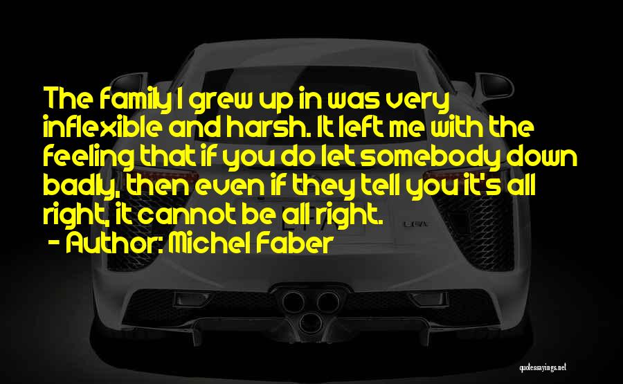 Michel Faber Quotes: The Family I Grew Up In Was Very Inflexible And Harsh. It Left Me With The Feeling That If You