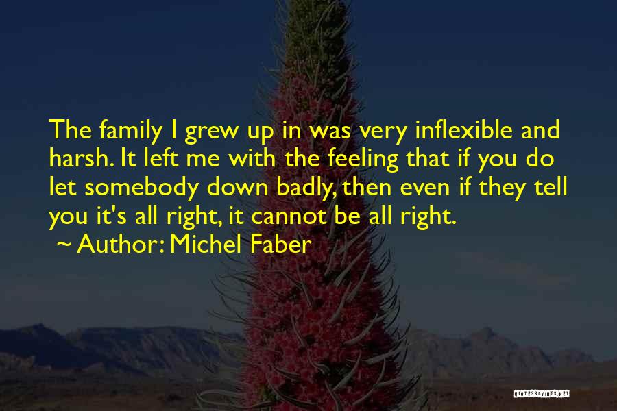 Michel Faber Quotes: The Family I Grew Up In Was Very Inflexible And Harsh. It Left Me With The Feeling That If You