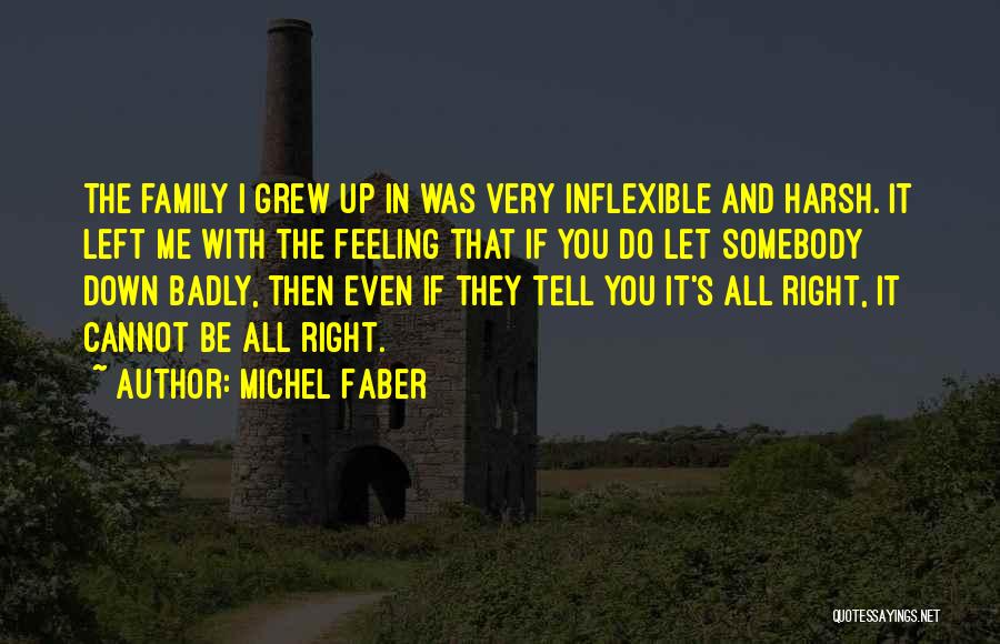 Michel Faber Quotes: The Family I Grew Up In Was Very Inflexible And Harsh. It Left Me With The Feeling That If You