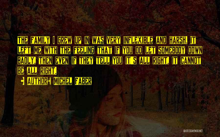 Michel Faber Quotes: The Family I Grew Up In Was Very Inflexible And Harsh. It Left Me With The Feeling That If You