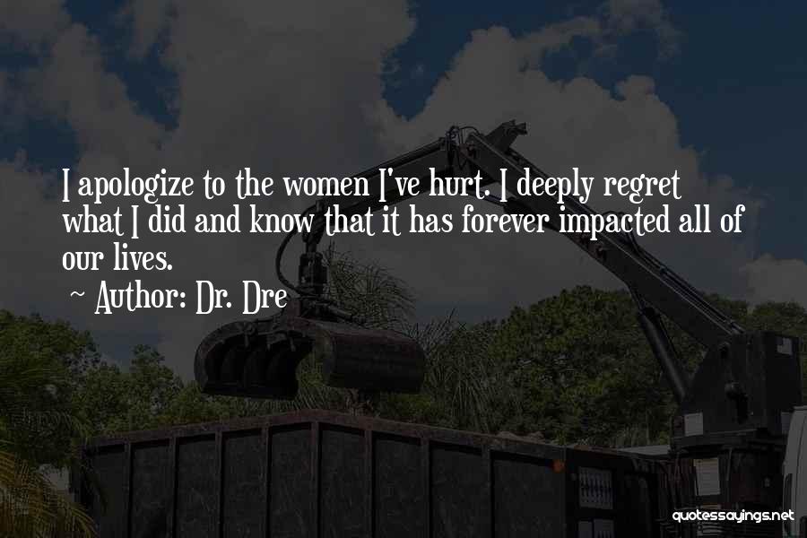 Dr. Dre Quotes: I Apologize To The Women I've Hurt. I Deeply Regret What I Did And Know That It Has Forever Impacted