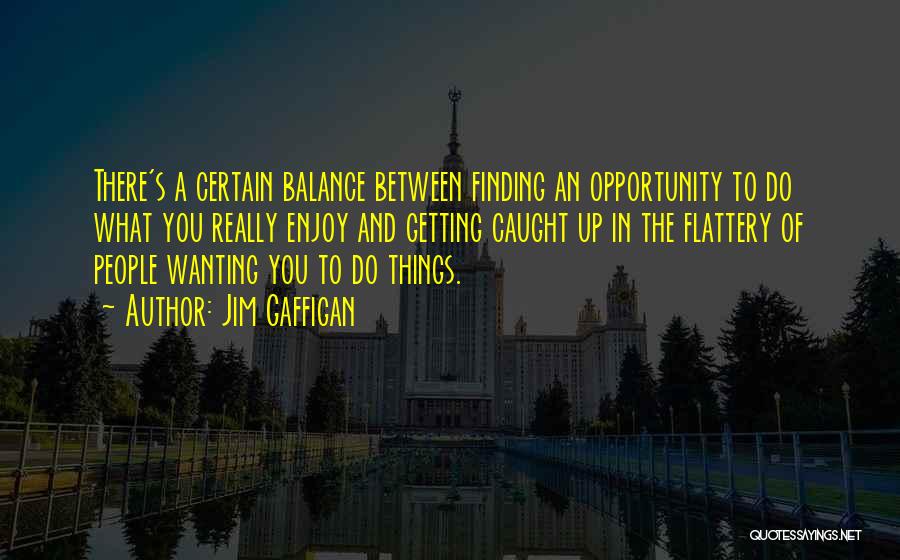 Jim Gaffigan Quotes: There's A Certain Balance Between Finding An Opportunity To Do What You Really Enjoy And Getting Caught Up In The