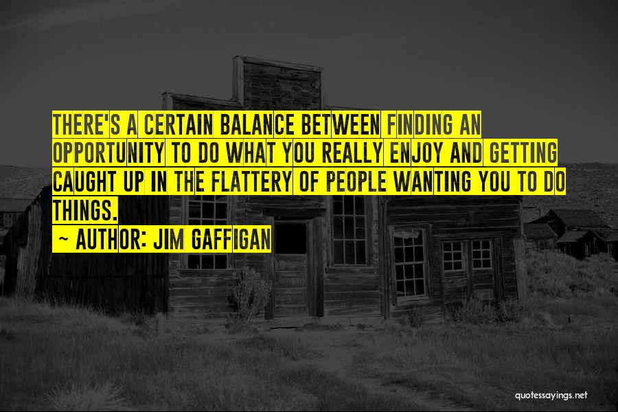 Jim Gaffigan Quotes: There's A Certain Balance Between Finding An Opportunity To Do What You Really Enjoy And Getting Caught Up In The