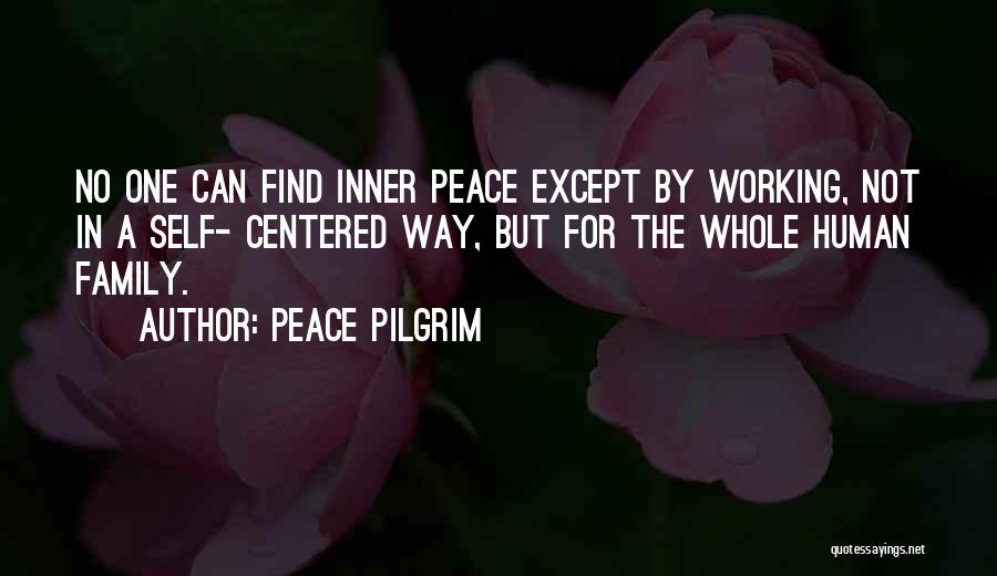 Peace Pilgrim Quotes: No One Can Find Inner Peace Except By Working, Not In A Self- Centered Way, But For The Whole Human