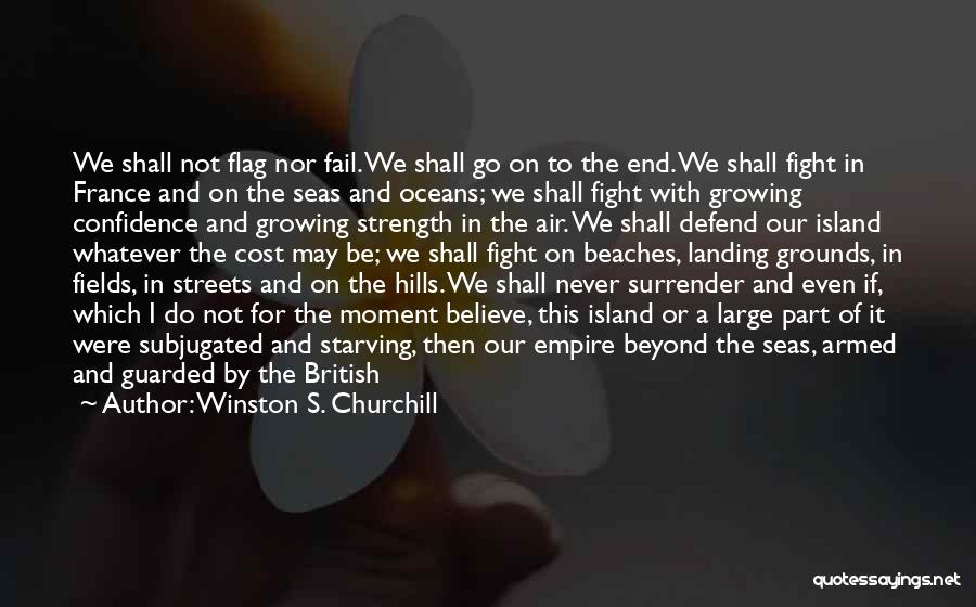 Winston S. Churchill Quotes: We Shall Not Flag Nor Fail. We Shall Go On To The End. We Shall Fight In France And On