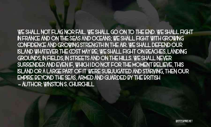 Winston S. Churchill Quotes: We Shall Not Flag Nor Fail. We Shall Go On To The End. We Shall Fight In France And On