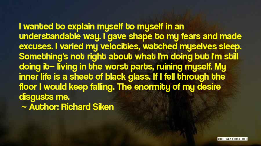 Richard Siken Quotes: I Wanted To Explain Myself To Myself In An Understandable Way. I Gave Shape To My Fears And Made Excuses.