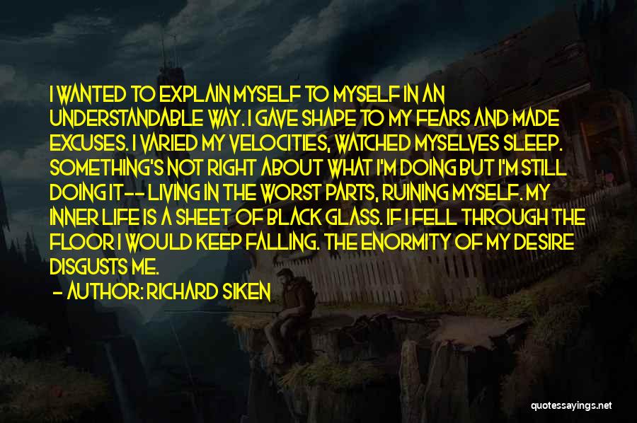 Richard Siken Quotes: I Wanted To Explain Myself To Myself In An Understandable Way. I Gave Shape To My Fears And Made Excuses.