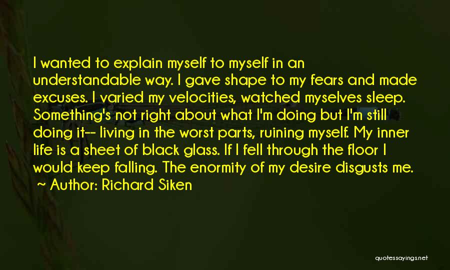 Richard Siken Quotes: I Wanted To Explain Myself To Myself In An Understandable Way. I Gave Shape To My Fears And Made Excuses.