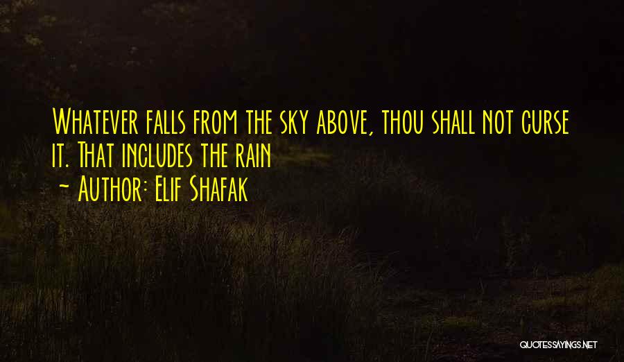 Elif Shafak Quotes: Whatever Falls From The Sky Above, Thou Shall Not Curse It. That Includes The Rain