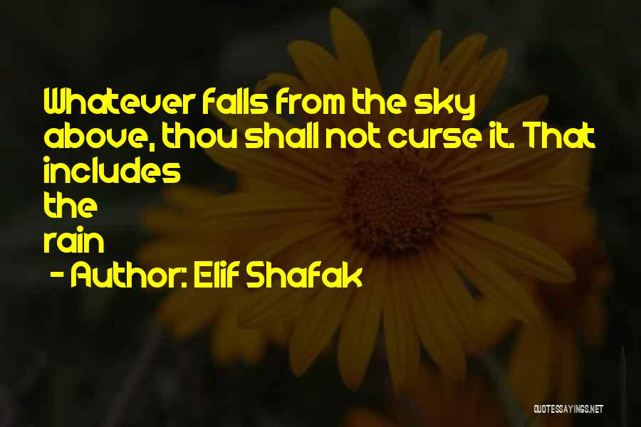 Elif Shafak Quotes: Whatever Falls From The Sky Above, Thou Shall Not Curse It. That Includes The Rain