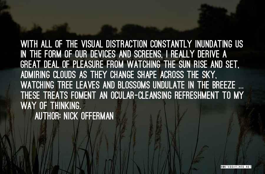 Nick Offerman Quotes: With All Of The Visual Distraction Constantly Inundating Us In The Form Of Our Devices And Screens, I Really Derive