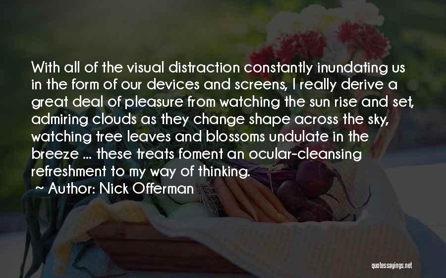 Nick Offerman Quotes: With All Of The Visual Distraction Constantly Inundating Us In The Form Of Our Devices And Screens, I Really Derive