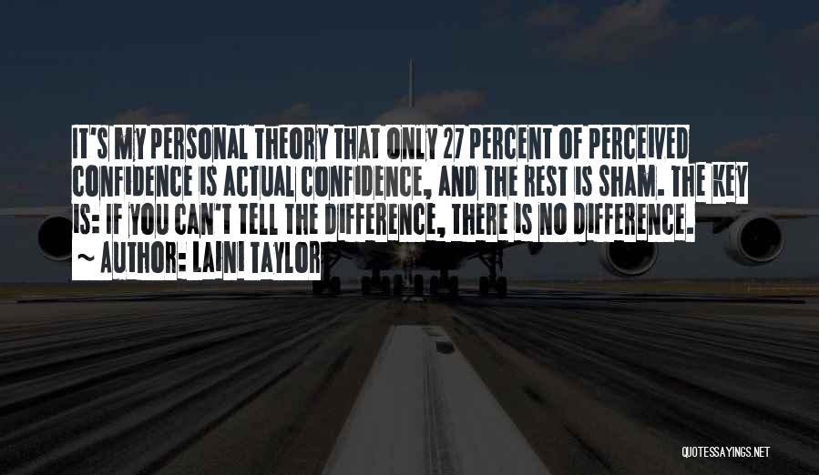 Laini Taylor Quotes: It's My Personal Theory That Only 27 Percent Of Perceived Confidence Is Actual Confidence, And The Rest Is Sham. The