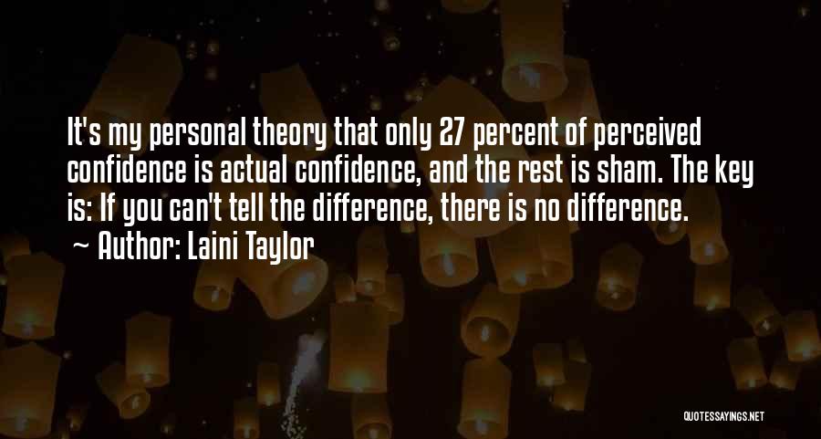 Laini Taylor Quotes: It's My Personal Theory That Only 27 Percent Of Perceived Confidence Is Actual Confidence, And The Rest Is Sham. The