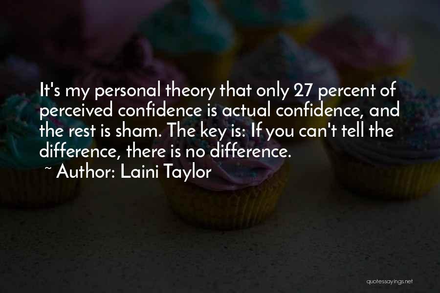 Laini Taylor Quotes: It's My Personal Theory That Only 27 Percent Of Perceived Confidence Is Actual Confidence, And The Rest Is Sham. The