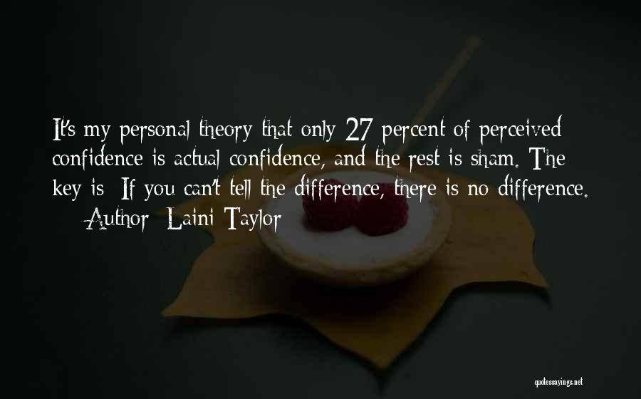 Laini Taylor Quotes: It's My Personal Theory That Only 27 Percent Of Perceived Confidence Is Actual Confidence, And The Rest Is Sham. The
