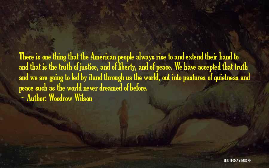 Woodrow Wilson Quotes: There Is One Thing That The American People Always Rise To And Extend Their Hand To And That Is The