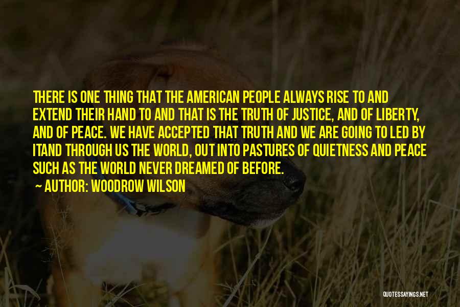 Woodrow Wilson Quotes: There Is One Thing That The American People Always Rise To And Extend Their Hand To And That Is The