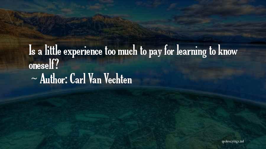 Carl Van Vechten Quotes: Is A Little Experience Too Much To Pay For Learning To Know Oneself?