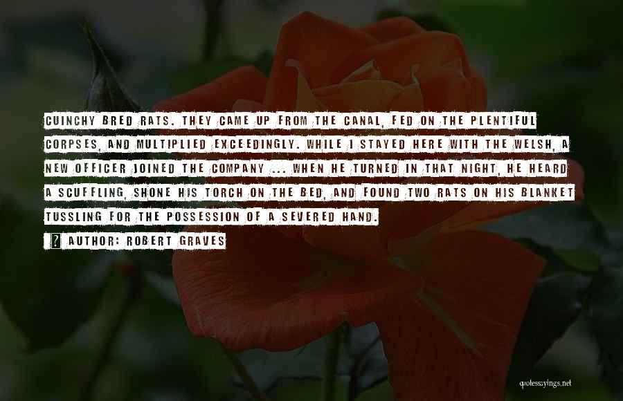 Robert Graves Quotes: Cuinchy Bred Rats. They Came Up From The Canal, Fed On The Plentiful Corpses, And Multiplied Exceedingly. While I Stayed