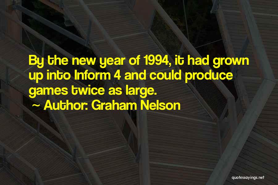 Graham Nelson Quotes: By The New Year Of 1994, It Had Grown Up Into Inform 4 And Could Produce Games Twice As Large.