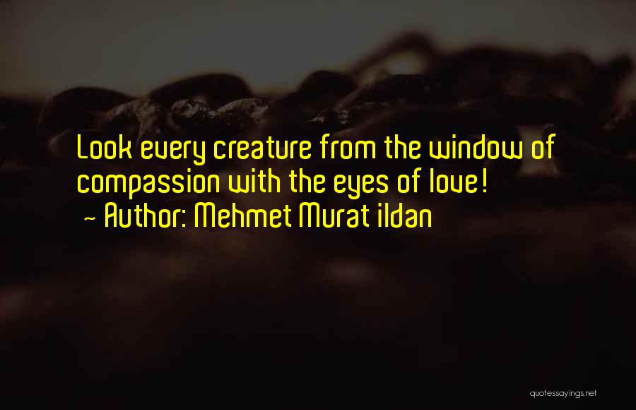 Mehmet Murat Ildan Quotes: Look Every Creature From The Window Of Compassion With The Eyes Of Love!