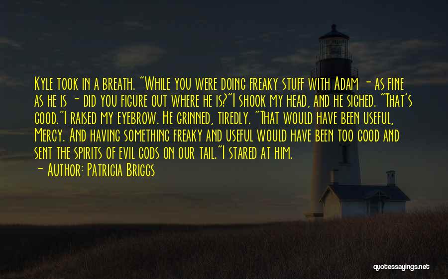 Patricia Briggs Quotes: Kyle Took In A Breath. While You Were Doing Freaky Stuff With Adam - As Fine As He Is -