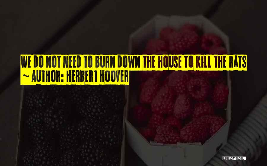 Herbert Hoover Quotes: We Do Not Need To Burn Down The House To Kill The Rats