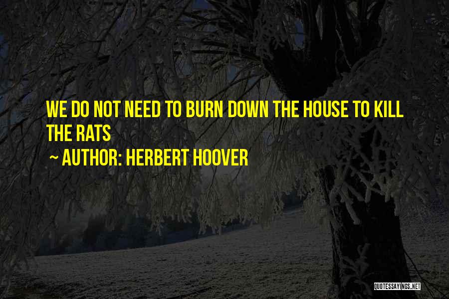 Herbert Hoover Quotes: We Do Not Need To Burn Down The House To Kill The Rats