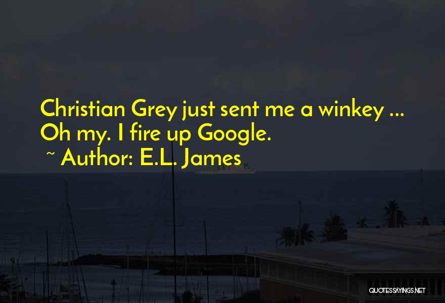 E.L. James Quotes: Christian Grey Just Sent Me A Winkey ... Oh My. I Fire Up Google.