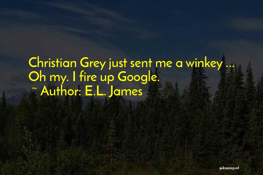 E.L. James Quotes: Christian Grey Just Sent Me A Winkey ... Oh My. I Fire Up Google.