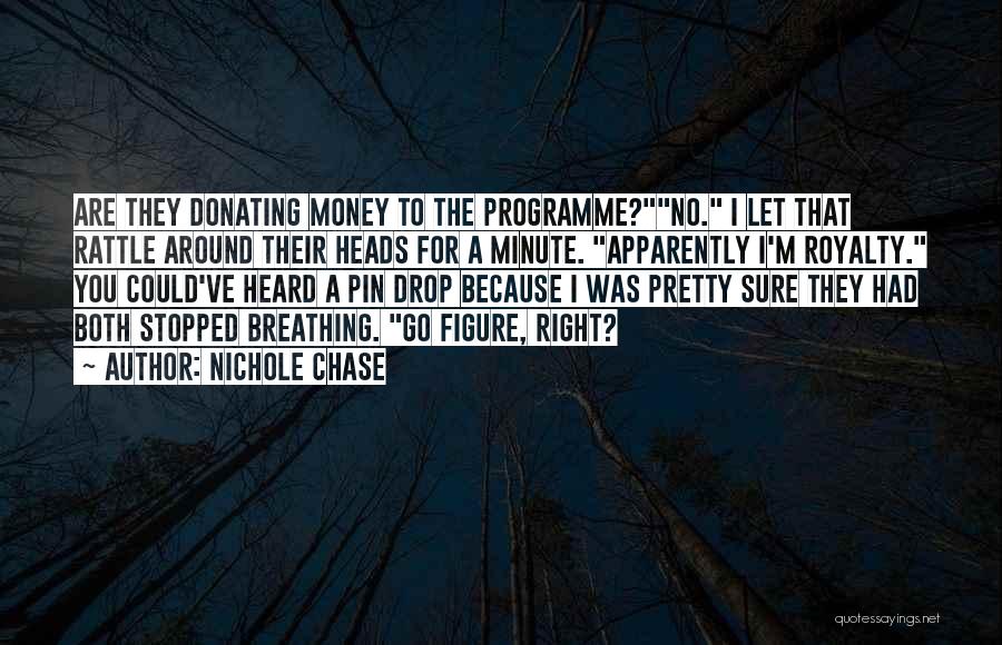 Nichole Chase Quotes: Are They Donating Money To The Programme?no. I Let That Rattle Around Their Heads For A Minute. Apparently I'm Royalty.