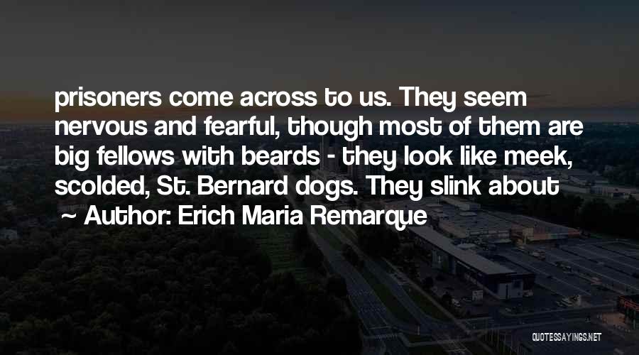 Erich Maria Remarque Quotes: Prisoners Come Across To Us. They Seem Nervous And Fearful, Though Most Of Them Are Big Fellows With Beards -