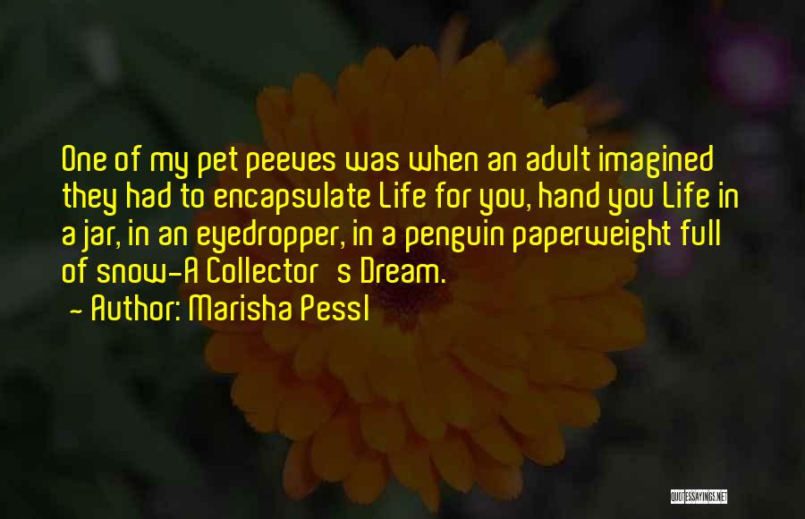 Marisha Pessl Quotes: One Of My Pet Peeves Was When An Adult Imagined They Had To Encapsulate Life For You, Hand You Life