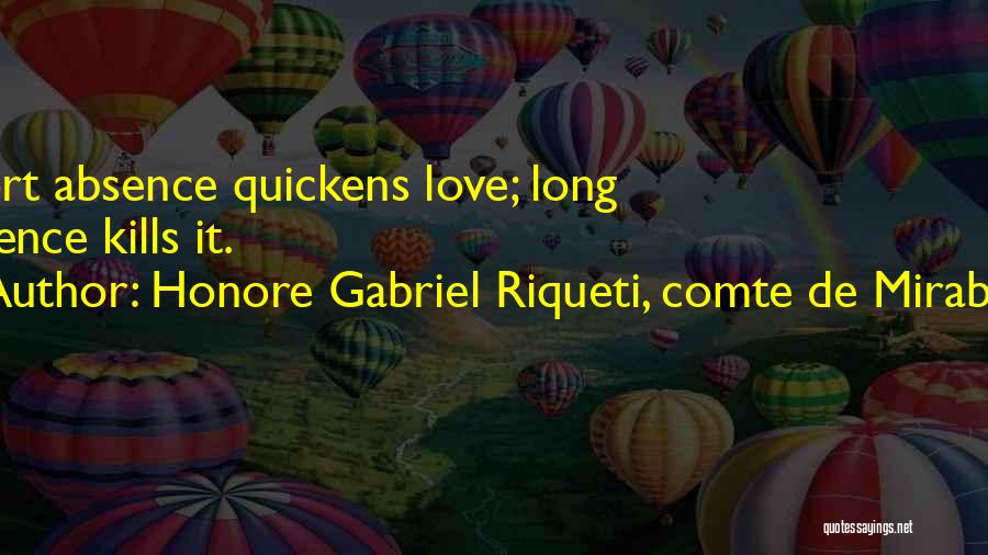 Honore Gabriel Riqueti, Comte De Mirabeau Quotes: Short Absence Quickens Love; Long Absence Kills It.