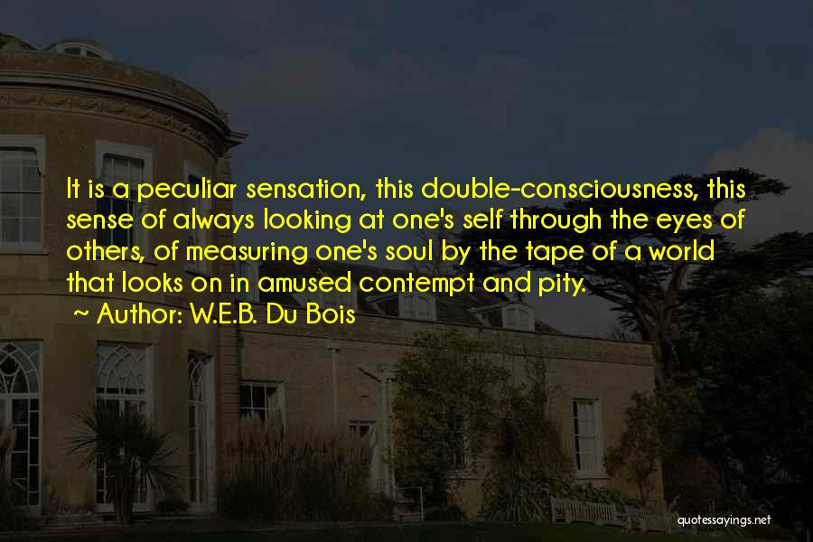 W.E.B. Du Bois Quotes: It Is A Peculiar Sensation, This Double-consciousness, This Sense Of Always Looking At One's Self Through The Eyes Of Others,