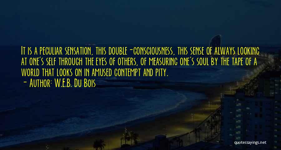 W.E.B. Du Bois Quotes: It Is A Peculiar Sensation, This Double-consciousness, This Sense Of Always Looking At One's Self Through The Eyes Of Others,