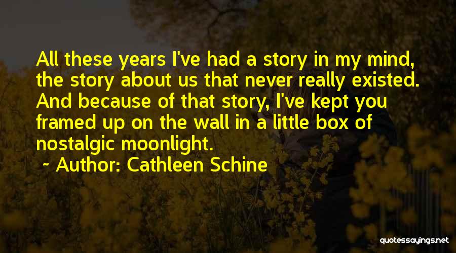 Cathleen Schine Quotes: All These Years I've Had A Story In My Mind, The Story About Us That Never Really Existed. And Because