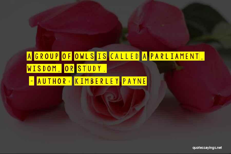 Kimberley Payne Quotes: A Group Of Owls Is Called A Parliament, Wisdom, Or Study.