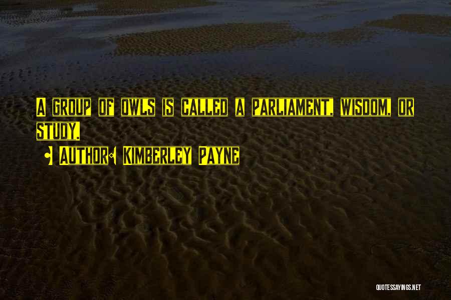 Kimberley Payne Quotes: A Group Of Owls Is Called A Parliament, Wisdom, Or Study.