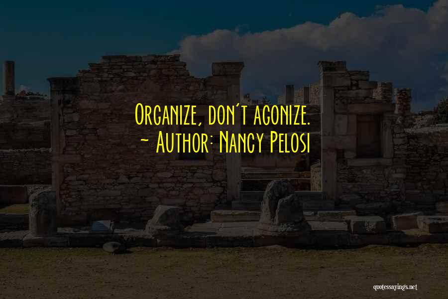 Nancy Pelosi Quotes: Organize, Don't Agonize.