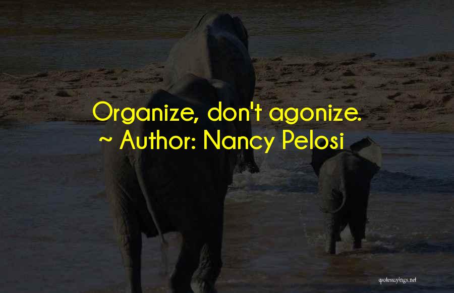 Nancy Pelosi Quotes: Organize, Don't Agonize.